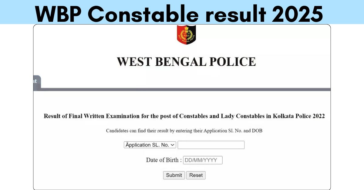 WBP Constable result 2025